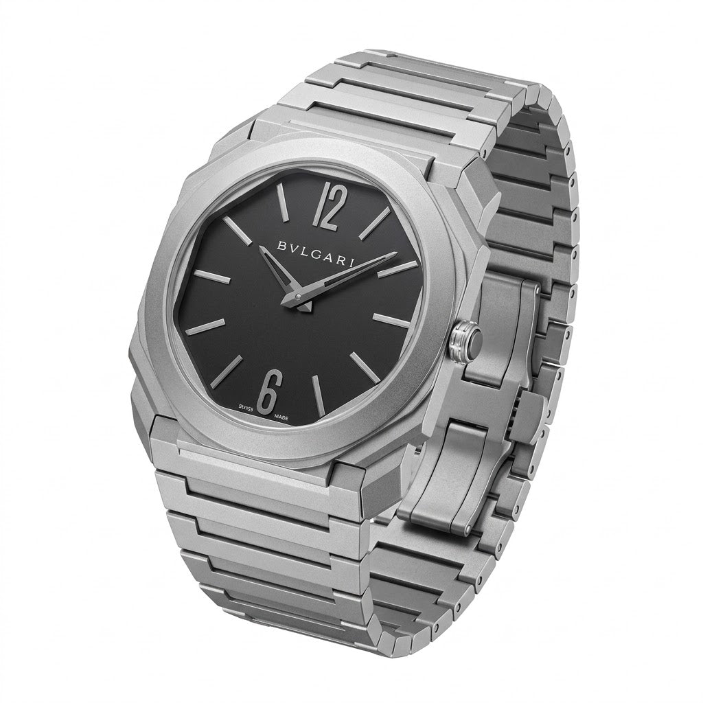 Bvlgari Octo Finissimo 40mm men's watch, Grey dial, polished silver stainless steel case and bracelet – view 2