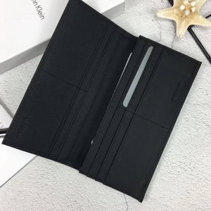 Interior layout of Calvin Klein Secretary Wallet showing ID Window and Card Slots