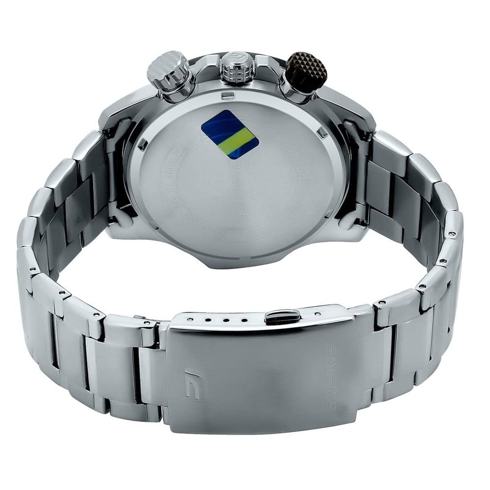 Casio Edifice EFR-558DB-1AV men's chronograph watch, black dial, silver-tone stainless steel bracelet – detail view 1