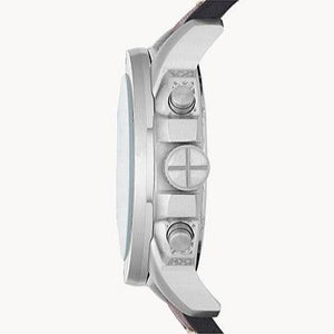 Side view photo of Fossil FS4929 showing case thickness and leather strap connection