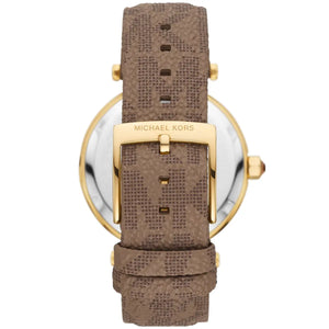 إبزيم ساعة مايكل كورس MK2973 ذهبي أصلي وسير جلد طبيعي أصفر