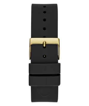 Gold tone buckle clasp on the black rubber strap of the GW0665L1
