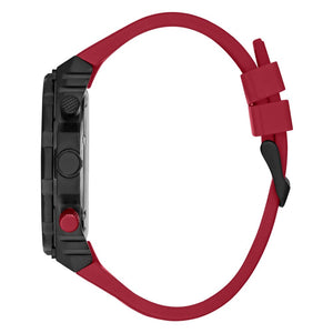 Angled view of the Guess GW0325G3 highlighting the bezel screws and 48mm case thickness