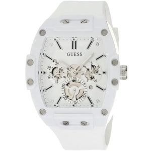 Side profile view of the 12mm white rubber case of the Guess GW0203G2