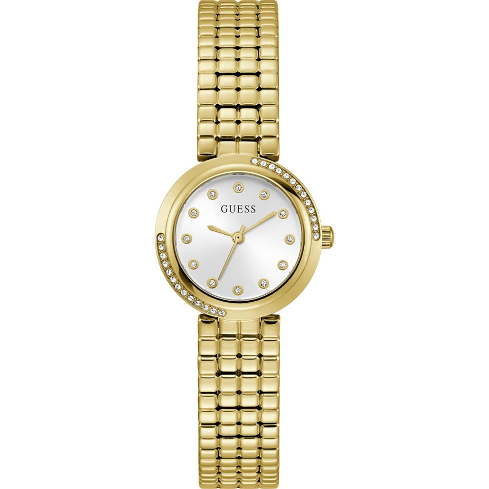 Guess Clara GW0930L2 Women's Watch – White Dial & Gold-Tone Steel Strap