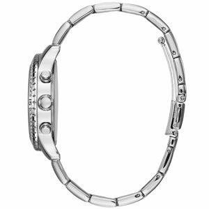 Left side view of the 38mm stainless steel case of Guess Confetti W0774L6