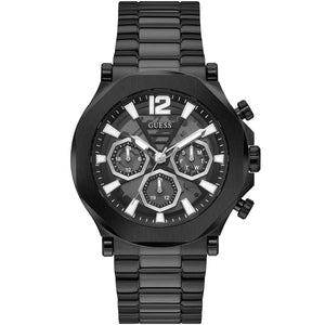 Guess Edge GW0539G3 men's watch with full black stainless steel geometric case and bracelet