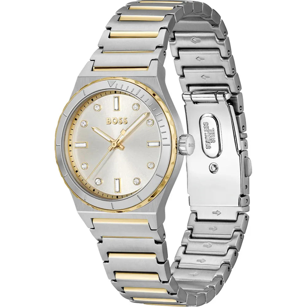 Hugo Boss Candor Sport 1502790 Women's watch - silver dial two-tone steel strap detail