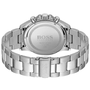 Back view of the Hugo Boss 1513875 watch showing the stainless steel caseback