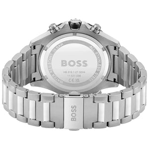 Side profile highlighting the robust silver stainless steel links of Hugo Boss 1513930