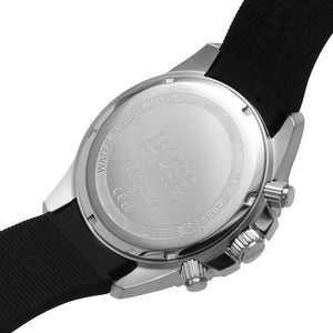 Back view of the Hugo Boss 1513912 watch showing the stainless steel caseback details