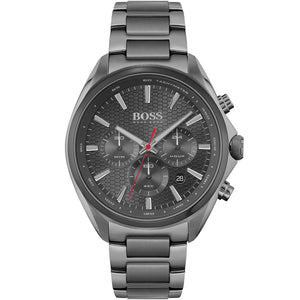 Hugo Boss Distinct 1513858 men's chronograph watch with grey ion-plated stainless steel strap and honeycomb dial