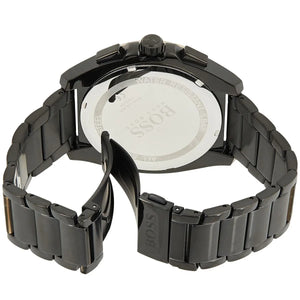 Grey ion-plated deployment clasp with engraved Boss logo on the bracelet of the 1513885