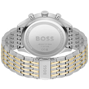 Silver-tone deployment clasp with engraved Boss logo on the bracelet of the 1514053
