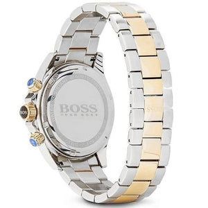 Back view of the Hugo Boss 1512960 watch showing the stainless steel caseback details