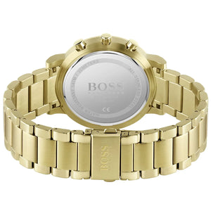 Back view of the Hugo Boss 1513781 watch showing the stainless steel caseback details