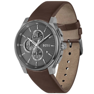 Side profile view showing the case thickness of the Hugo Boss Peak 1514187 watch.