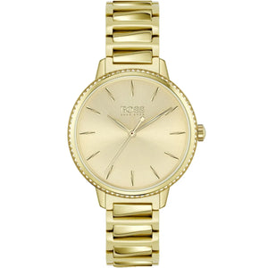 Hugo Boss Signature 1502541 women's watch gold stainless steel crystal bezel