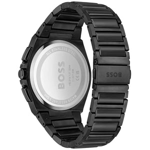 Back view of the Hugo Boss 1514068 watch showing the stainless steel caseback details