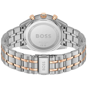 Engraved stainless steel case back of the Hugo Boss Tourmaster 1514288 watch.
