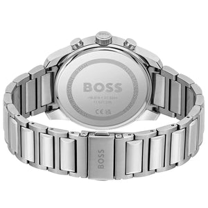Back view of the Hugo Boss 1514007 watch showing the stainless steel caseback details