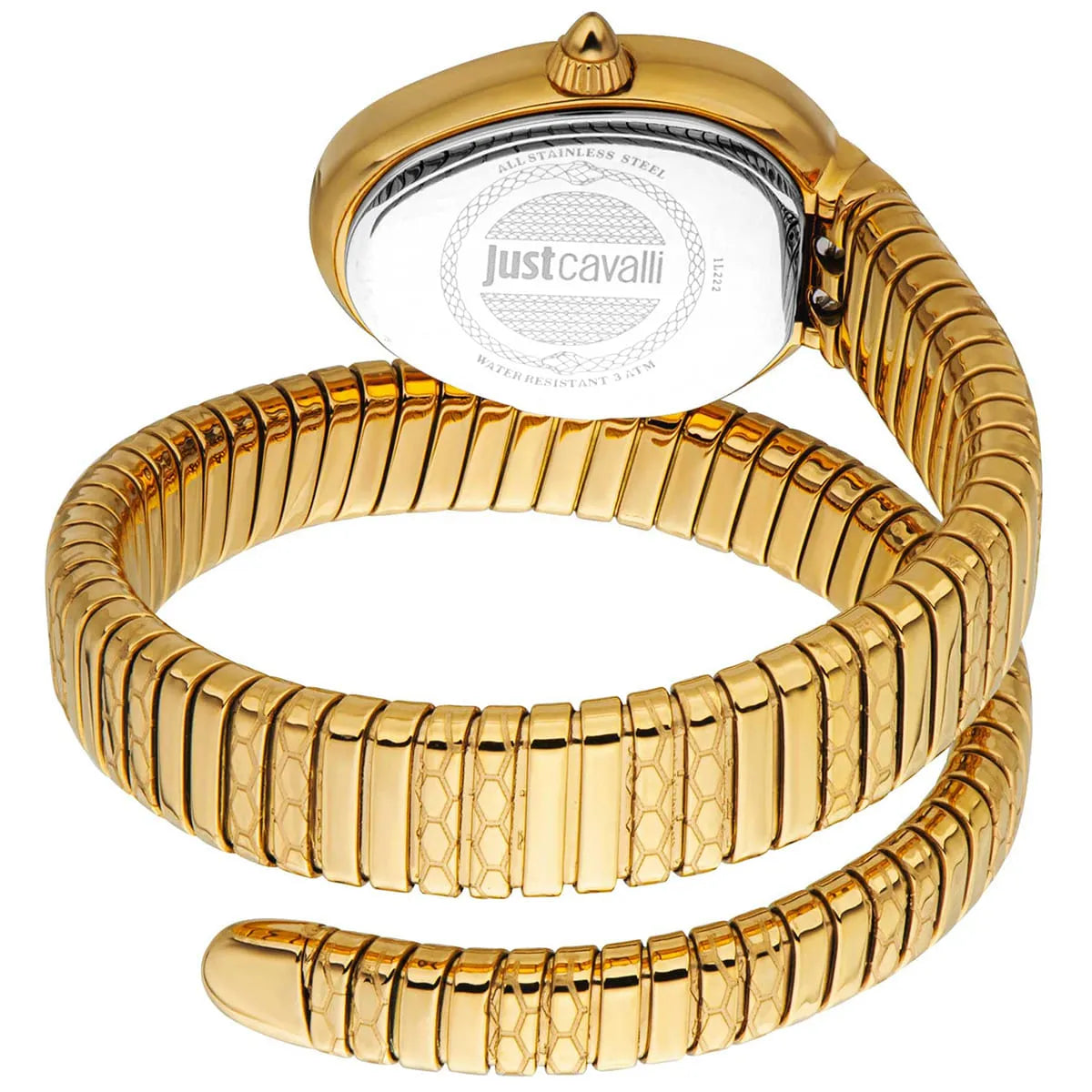 Just Cavalli Signature Snake JC1L222M0025 women's watch - coiled strap and case back view