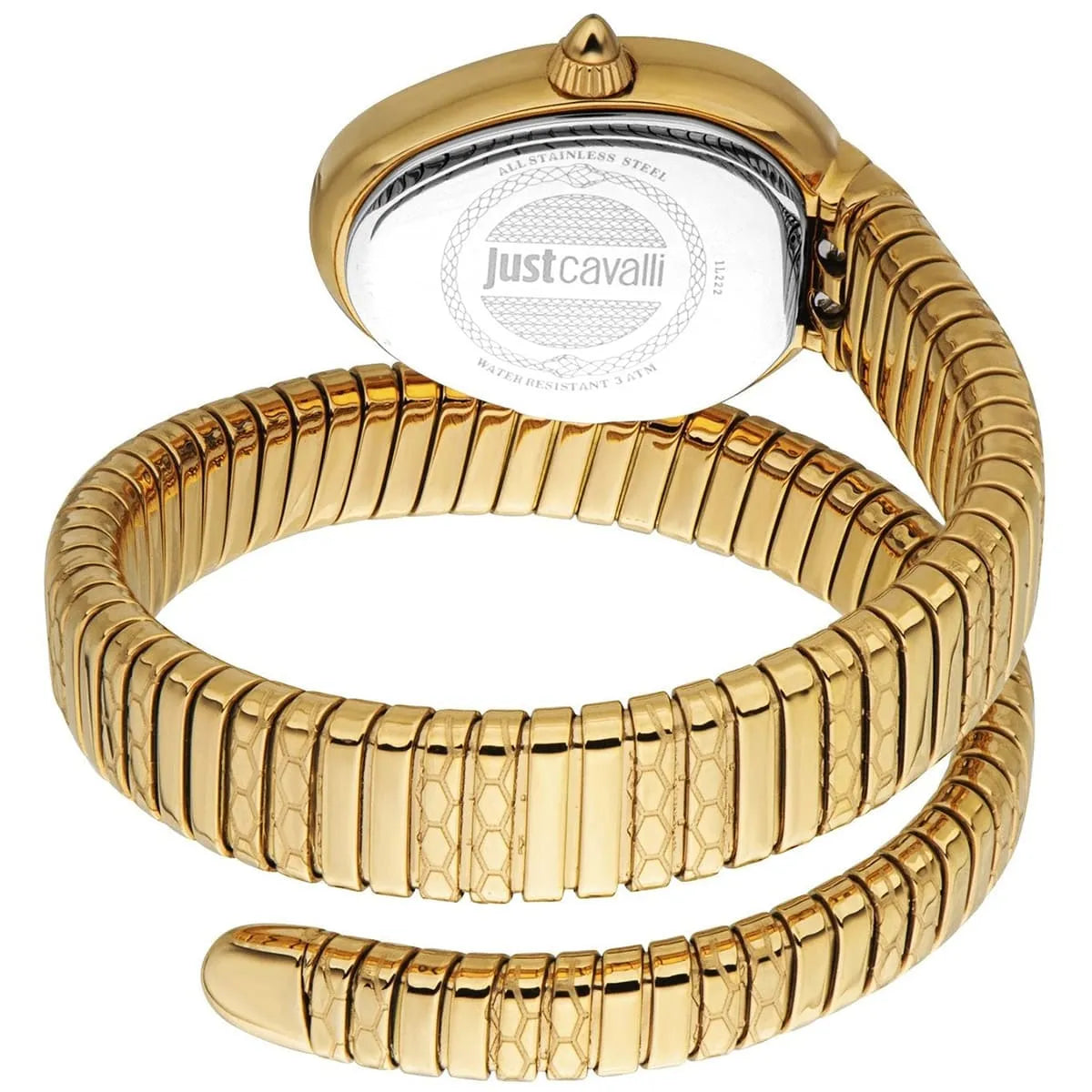 Just Cavalli Signature Snake JC1L222M0035 women's watch - coiled strap and case back view