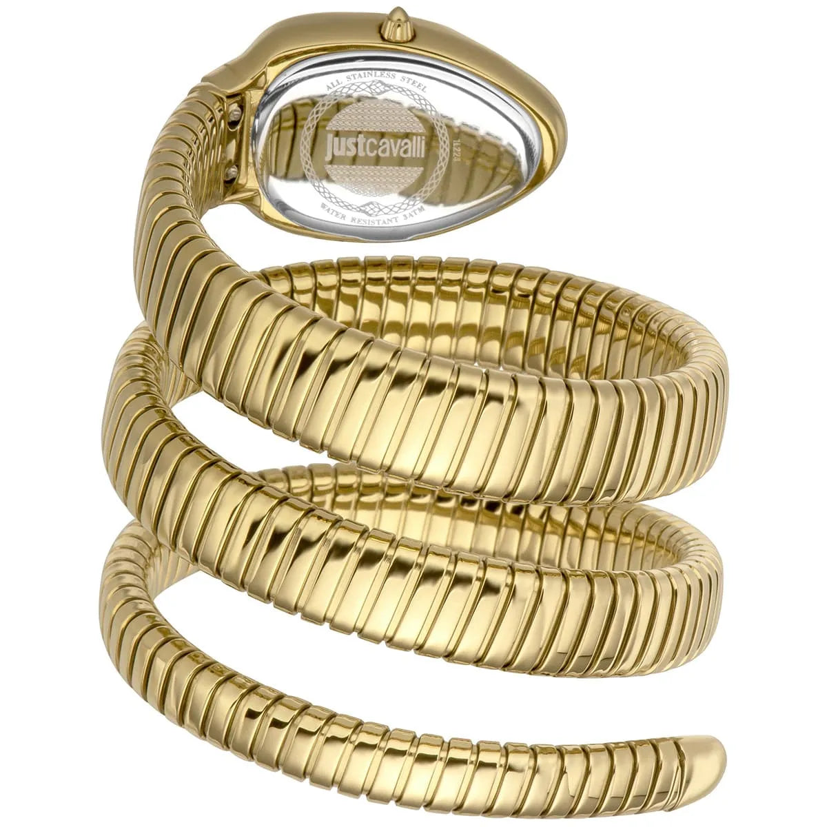 Just Cavalli Signature Snake JC1L224M0045 women's watch - coiled strap and case back view