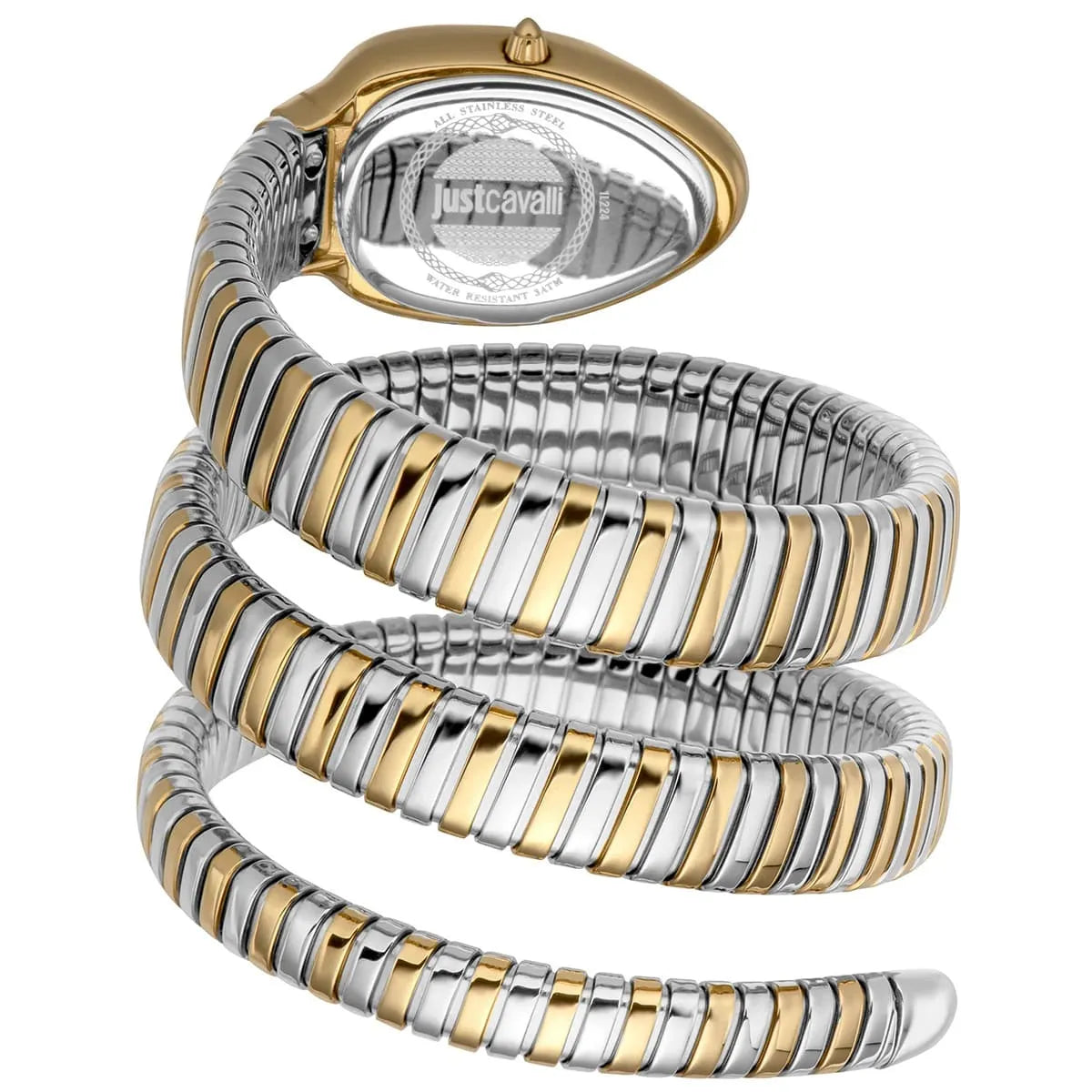 Just Cavalli Signature Snake JC1L224M0065 women's watch - coiled strap and case back view