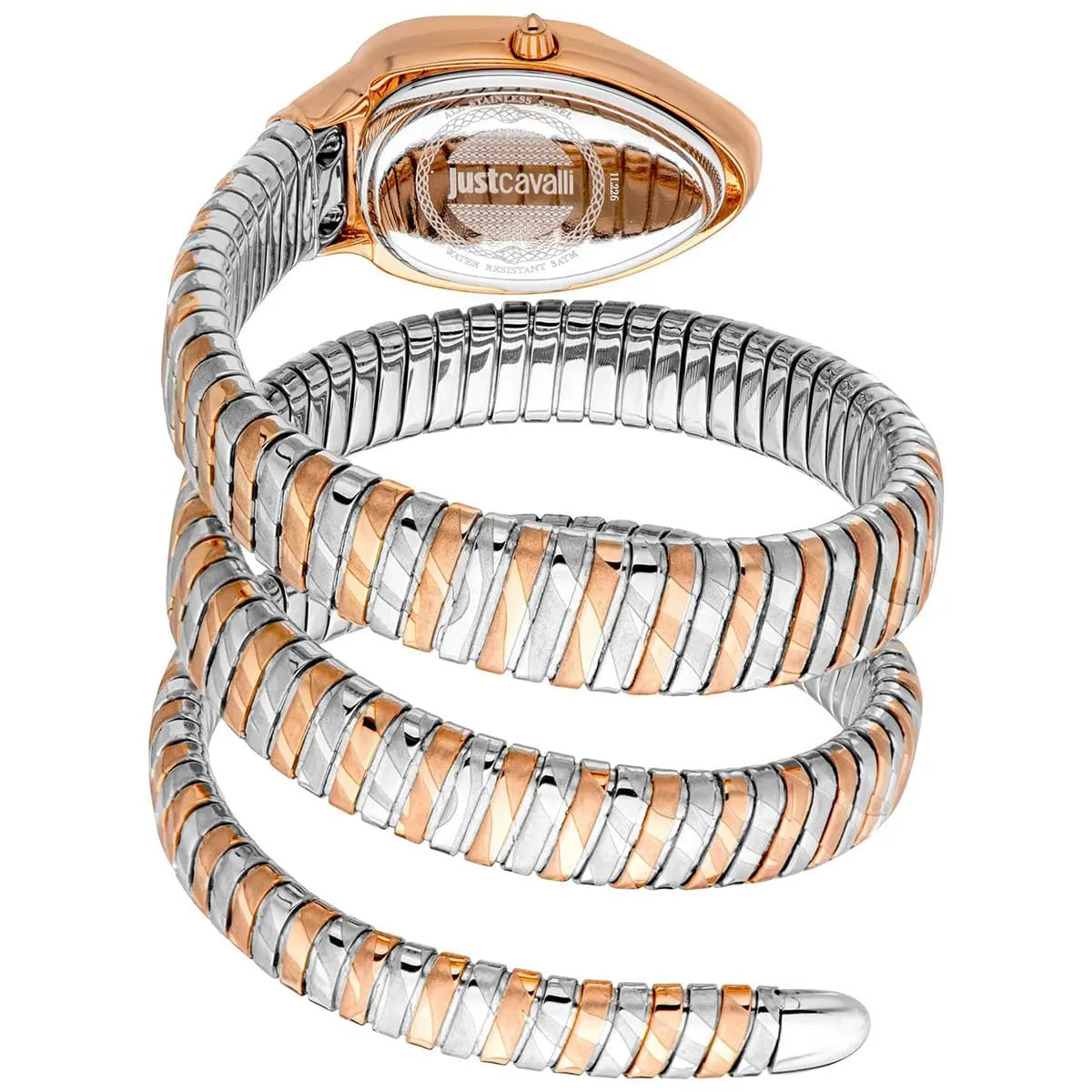 Just Cavalli Signature Snake JC1L226M0065 women's watch - coiled strap and case back view