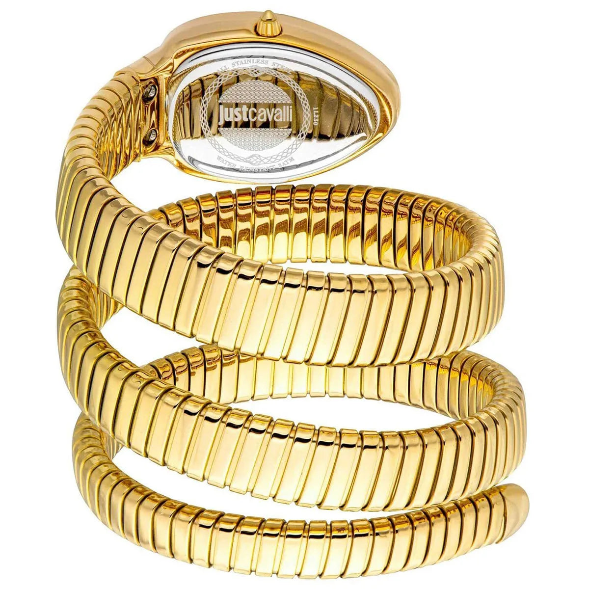 Just Cavalli Signature Snake JC1L230M0045 women's watch - coiled strap and case back view