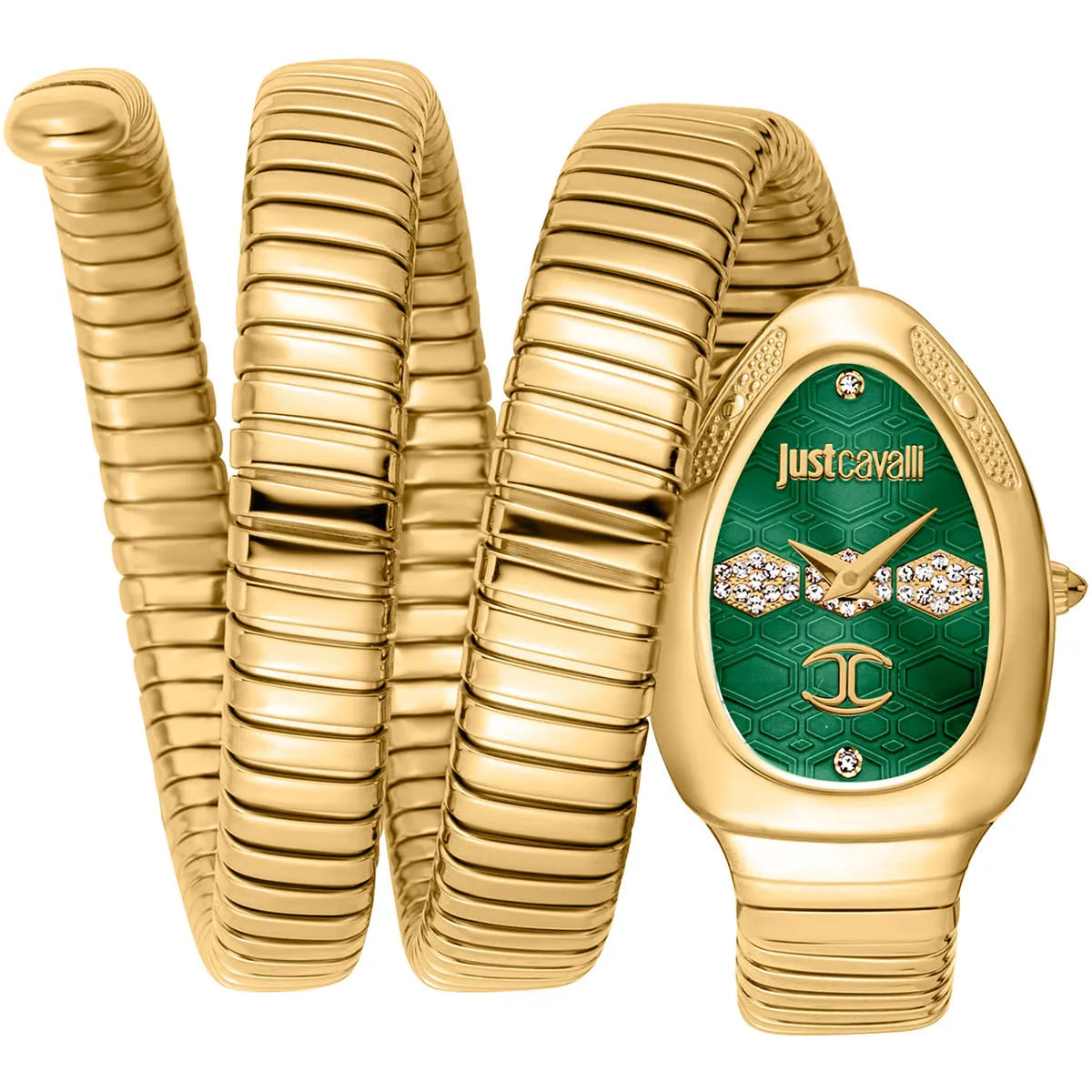 Just Cavalli Signature Snake JC1L232M0035 Green Dial Gold-Tone Women's Watch