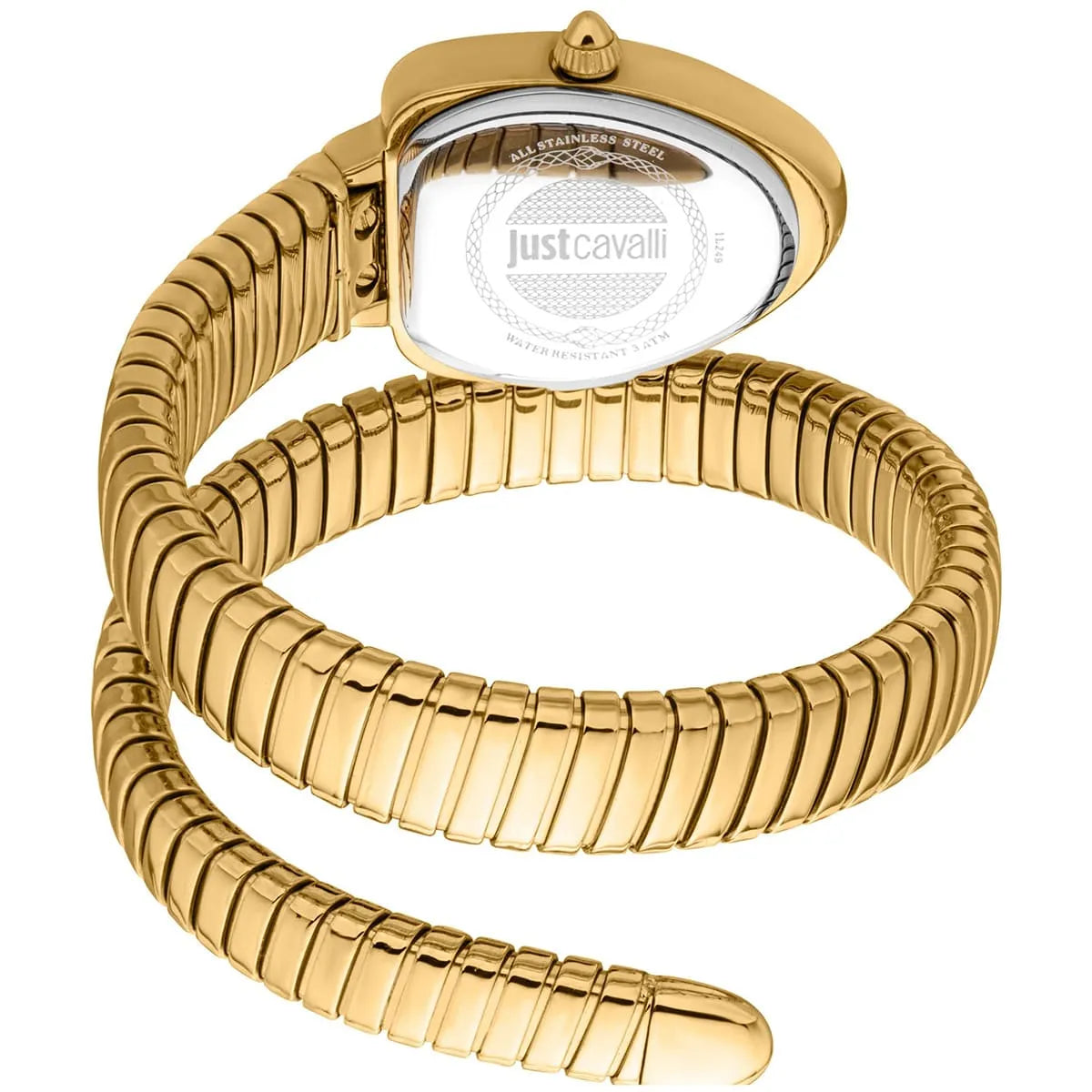Just Cavalli Signature Snake JC1L249M0025 women's watch - coiled strap and case back view