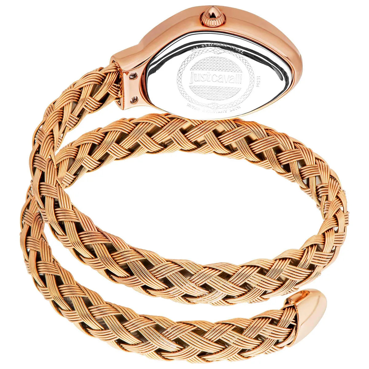 Just Cavalli Signature Snake JC1L264M0045 women's watch - coiled strap and case back view