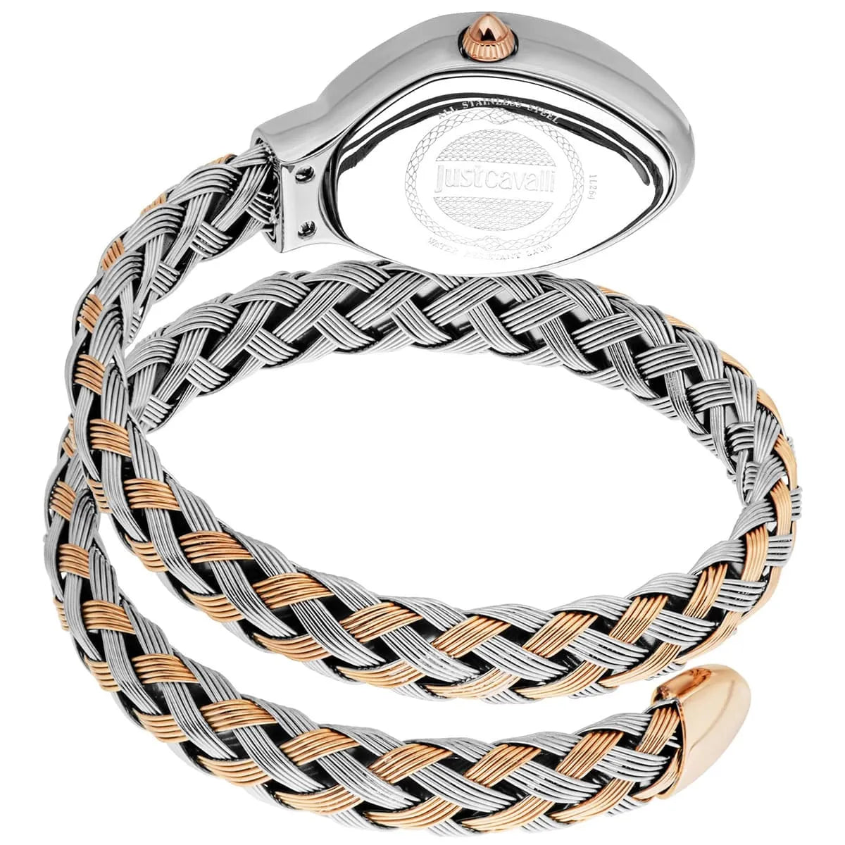 Just Cavalli Signature Snake JC1L264M0075 women's watch - coiled strap and case back view