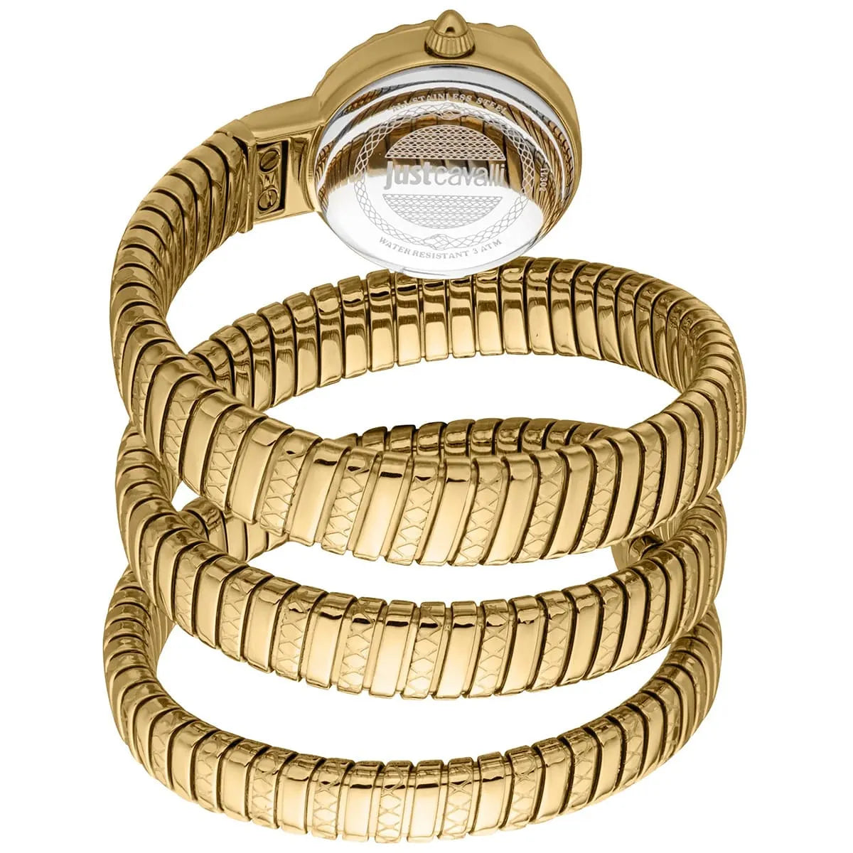 Just Cavalli Signature Snake JC1L302M0035 women's watch - coiled strap and case back view