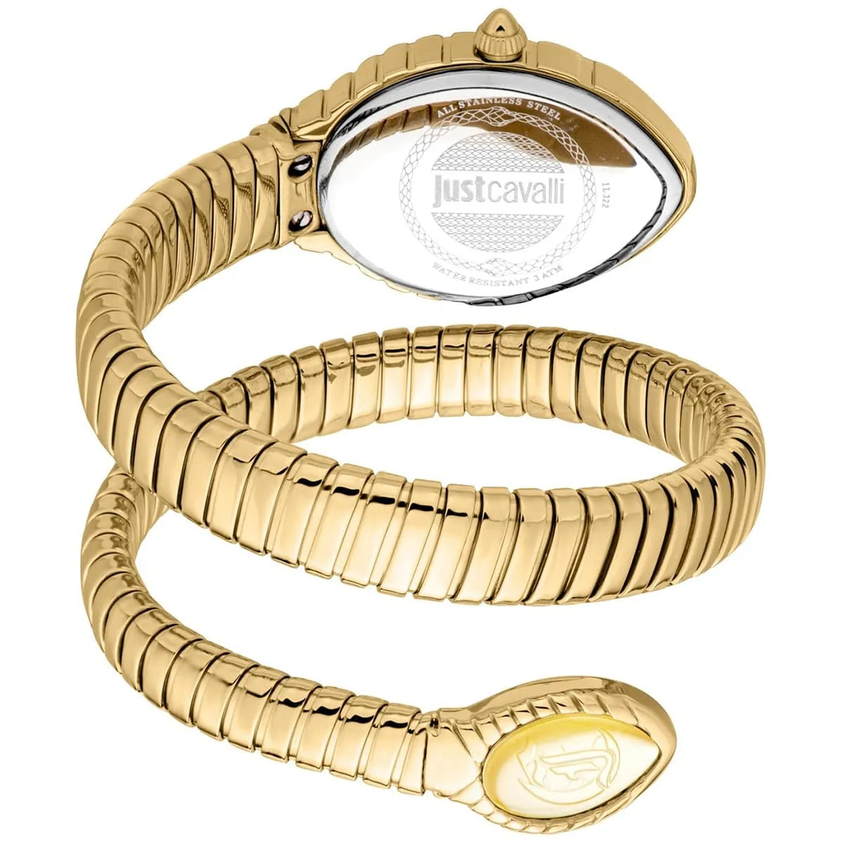 Just Cavalli Signature Snake JC1L322M0025 women's watch - coiled strap and case back view