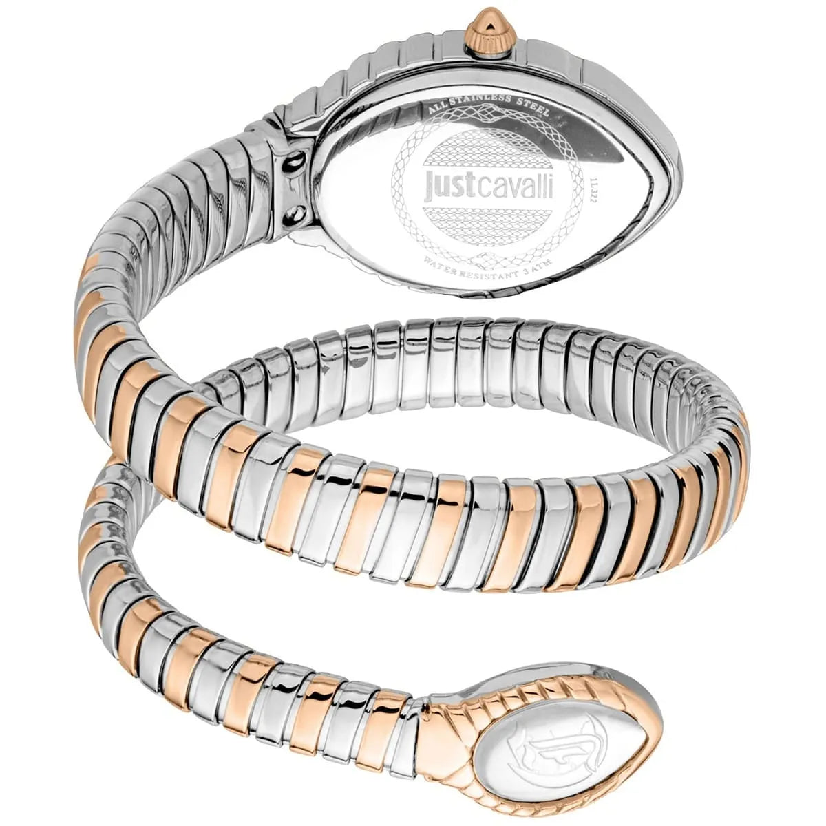 Just Cavalli Signature Snake JC1L322M0065 women's watch - coiled strap and case back view