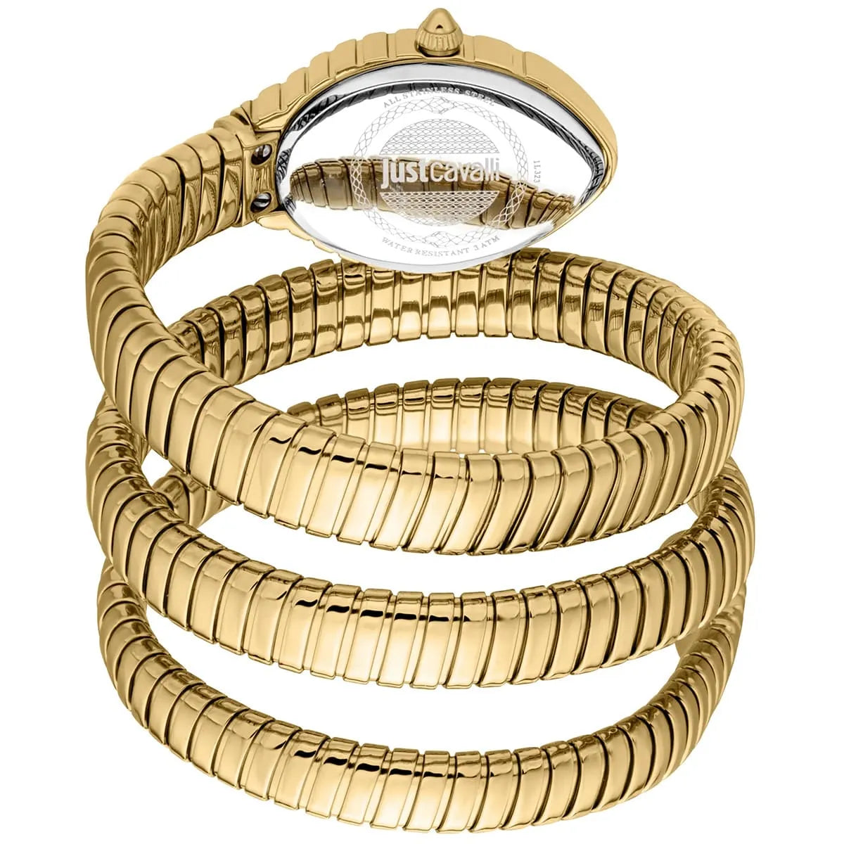 Just Cavalli Signature Snake JC1L323M0025 women's watch - coiled strap and case back view