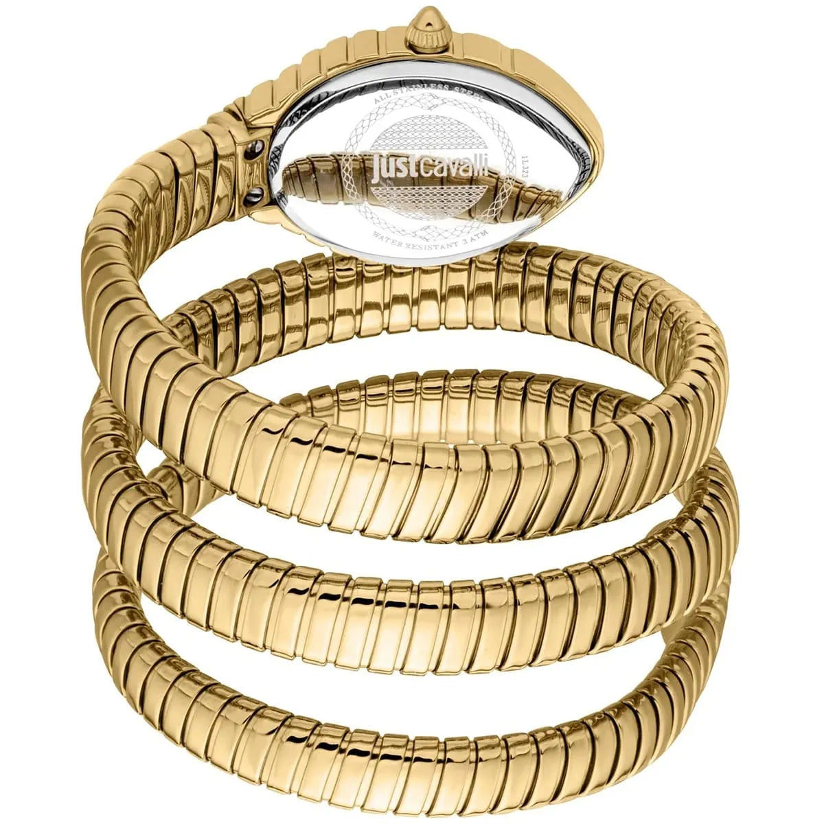 Just Cavalli Signature Snake JC1L323M0035 women's watch - coiled strap and case back view