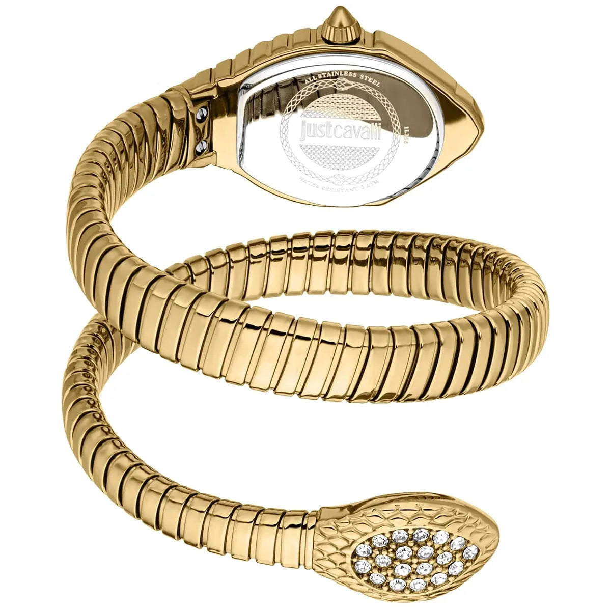 Just Cavalli Signature Snake JC1L356M0035 women's watch - coiled strap and case back view