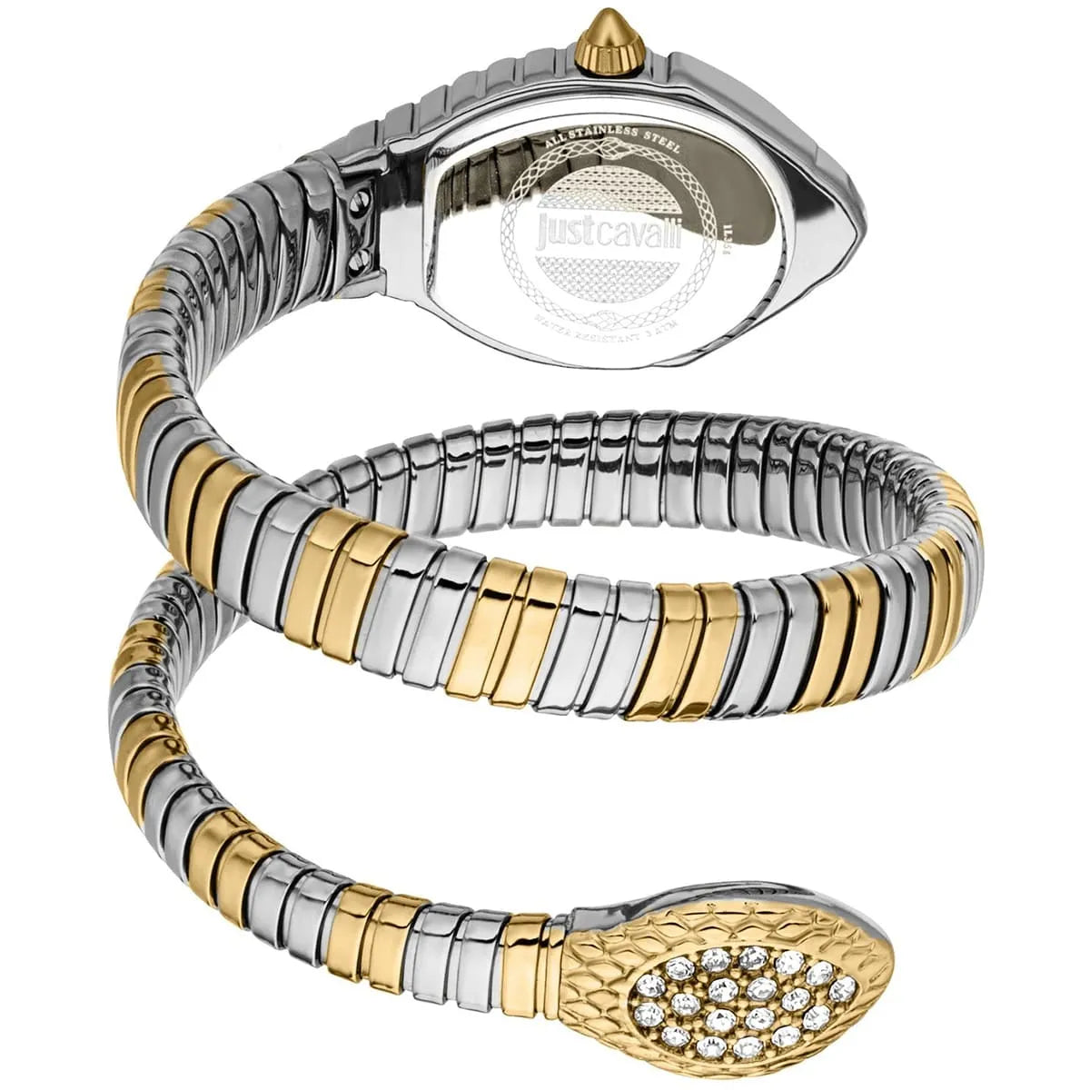 Just Cavalli Signature Snake JC1L356M0055 women's watch - coiled strap and case back view