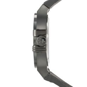 Side profile view of the 11mm thick black stainless steel case of the Maserati Potenza