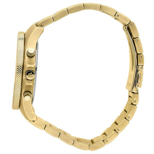 Side profile view showing the 11.5mm gold case thickness and polished finish of the Sfida