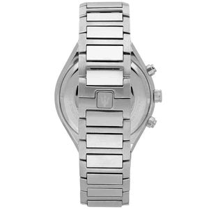 Silver stainless steel deployment clasp with Maserati Trident logo on the Stile bracelet