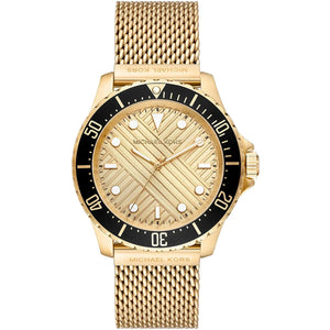 Michael Kors MK9083 Everest Men's Watch Gold Mesh Strap and Black Bezel