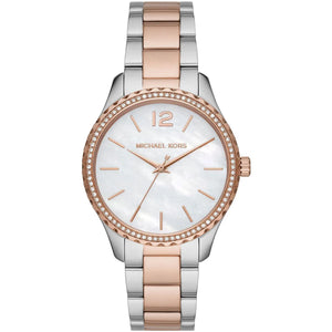 Michael Kors MK6849 Layton Women's Watch Two-Tone with MOP Dial and Large 12