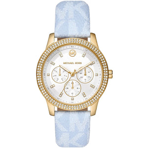 ساعة Michael Kors MK2965 أصلية حريمي ذهبي وسير أزرق فاتح من Luxury Hub