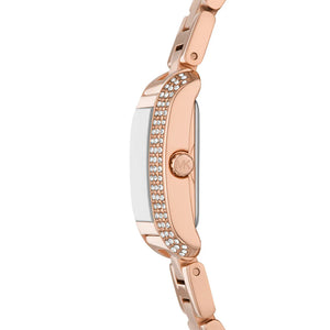 Side view of Michael Kors MK7512 showing slim rectangular profile and crown
