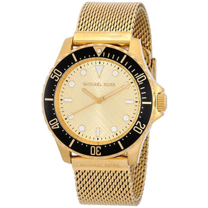 Angled front view of Michael Kors MK9083 showing grip texture on black bezel